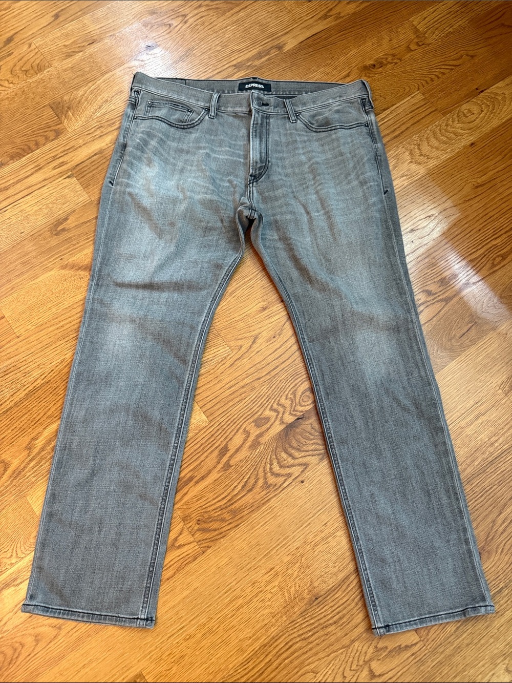 Express Slim Straight 4-Way Stretch Gray Jeans Men’s 36x30